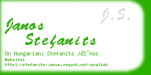 janos stefanits business card